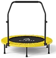 CLORIS 40in Folding Trampoline Mini Trampoline Rebounder Trampoline for Adults Fitness Trampoline with Adjustable Foam Handle, with safty Padded Cover Best Gift for Kids/Adult