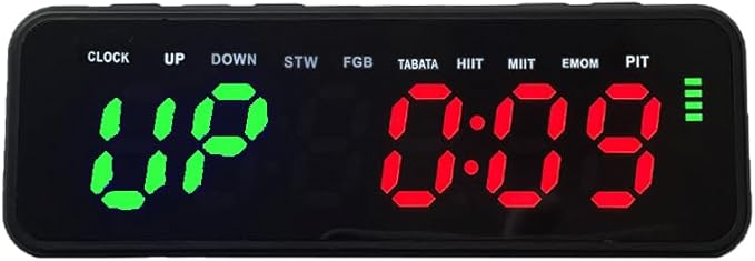 DEGOTM Mini LED Gym Timer - Interval Count Down/Up Clock Stopwatch With 1 Inch Ultra-Clear Digital Display - Home Gym Accessories