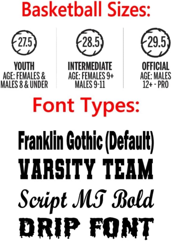 HAMMET Personalized Basketball – Customized Basketball with Your Name or Text – Multiple Colors, Fonts & Designs Available – Durable for Indoor and Outdoor - Ideal Gift for Son, Daughter, Boy or Girl