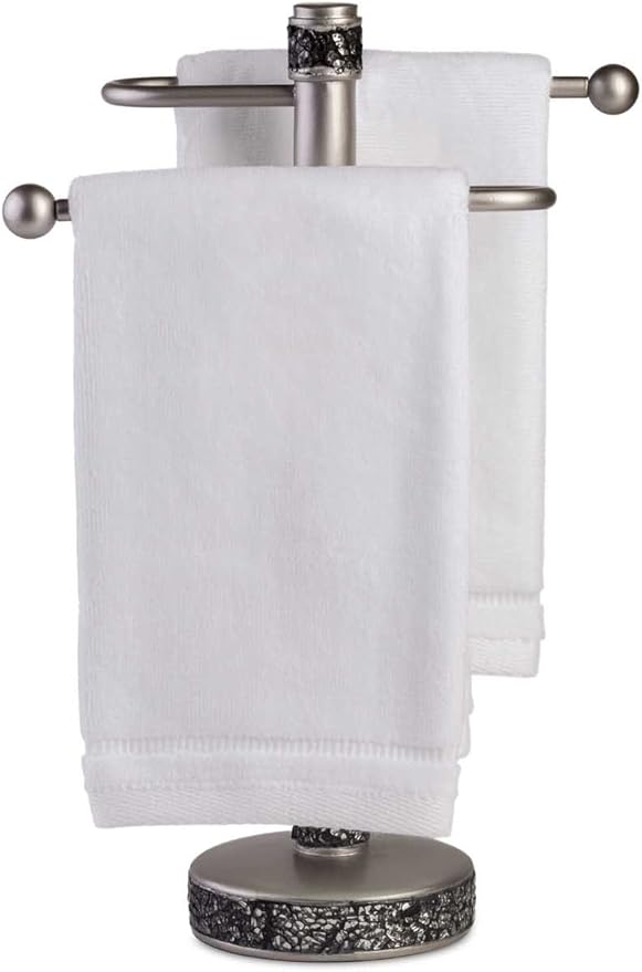 Creative Scents 100% Cotton Velour Fingertip Towels - 4 Pack 11 by 18 Inch – Decorative, Extra Absorbent and Soft Face Towel, Ideal for Bathroom and Powder Room (White)
