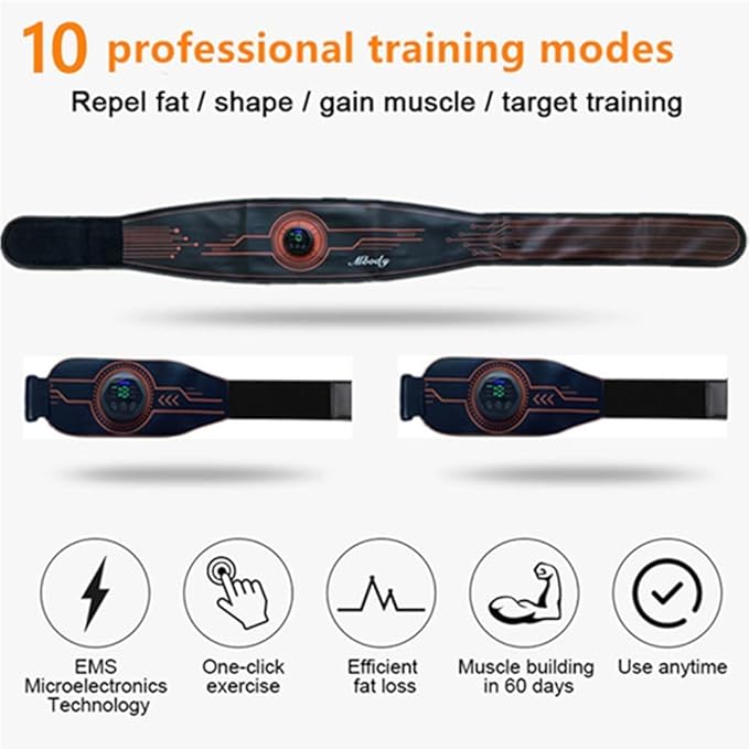 Abs Stimulator Muscle Training Fitness Workout Equipment Ab Core Toner Belt for Abdominal/Arm/Leg Full Set Fit 23''-60'' man and woman