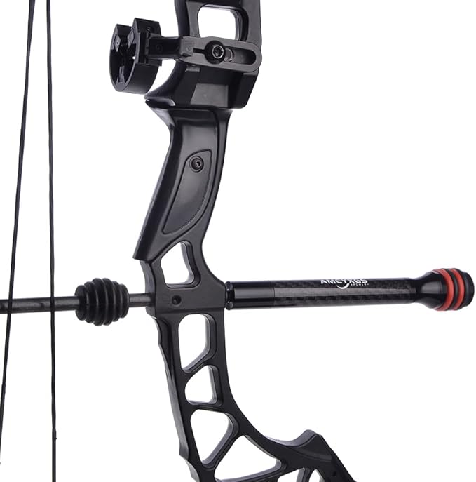 AMEYXGS 6/8/10/12 Inch Archery Bow Stabilizer Carbon Fiber Balance Bar Rod Side Rod Stabilizer Dampen Weight for Compound Bow Recurve Bow Accessory