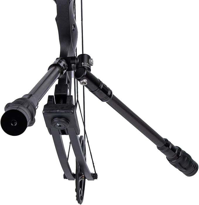 Archery Bow Stabilizer for Compound Bow, Carbon Fiber Bow Balance Bar, Damping System and Weights Kit, 6/8/10/12/in