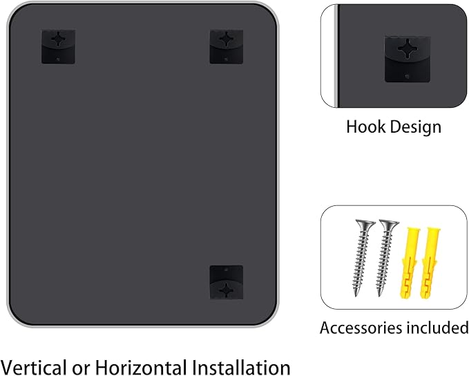 FORBATH 30x36 Inch Silver Bathroom Mirror for Over Sink, Large Rectangular Wall Mirror with Metal Frame, Rounded Corners for Bathroom, Bedroom, Entryway Decor (Horizontal or Vertical)