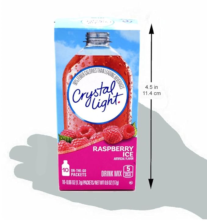 Crystal Light On The Go Raspberry Ice Drink Mix, 10-Packet Box (Pack of 7)
