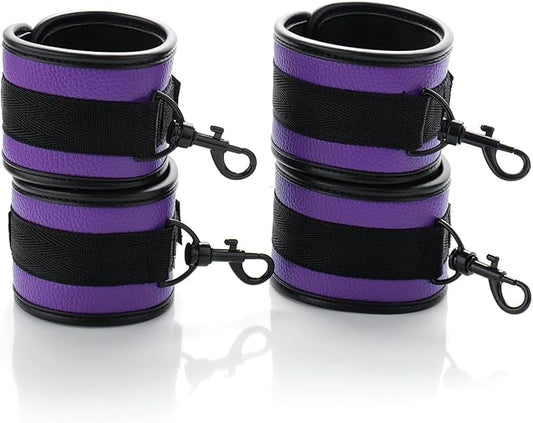 6pcs Black PU Adjustable Straps Sports Training Fitness Gear Home Yoga Set