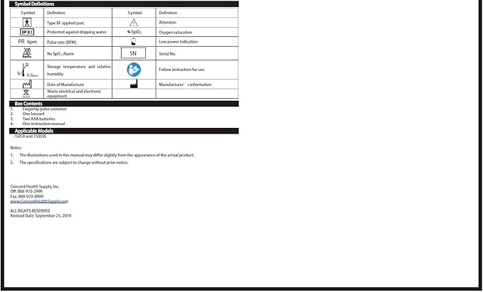 Concord Fingertip Deluxe OLED Pulse Oximeter with 6 way Reversible Display - Blood Oxygen Saturation Monitor with Carrying Case, Batteries & Lanyard - Easy to Use, (Blue)