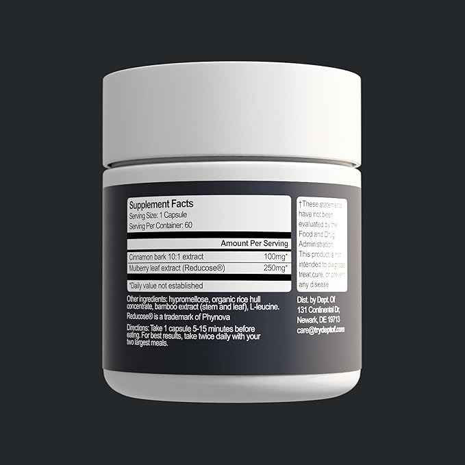 Dept. Of Reduction – White Mulberry Leaf & Cinnamon – Supports Healthy Carbohydrate Metabolism, Digestive Balance & Post-Meal Energy – 60 Vegan Capsules - Department of