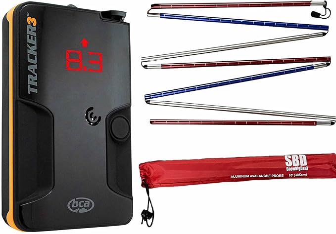 BCA Tracker 3 Avalanche Beacon + SBD 10 Foot American Probe 10 Foot SBD Probe