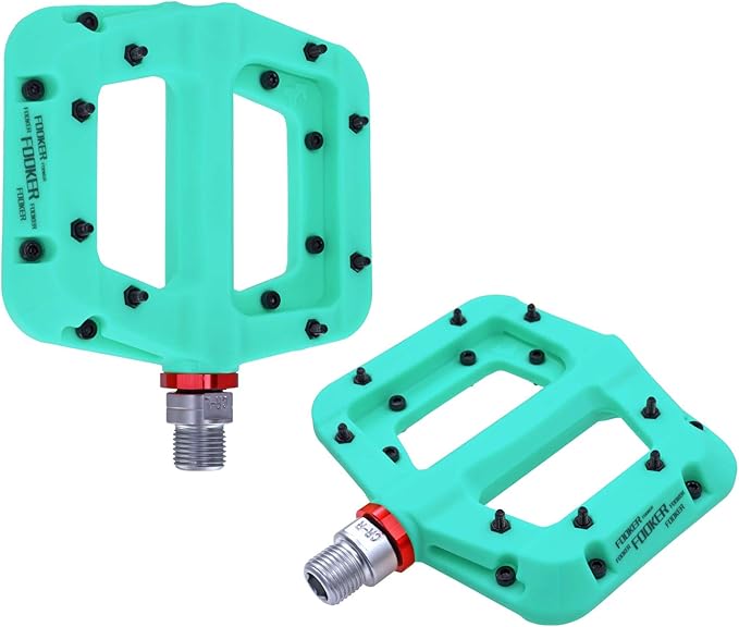 FOOKER MTB Pedals Mountain Bike Pedals 3 Bearing Non-Slip Lightweight Nylon Fiber Bicycle Platform Pedals for BMX MTB 9/16"