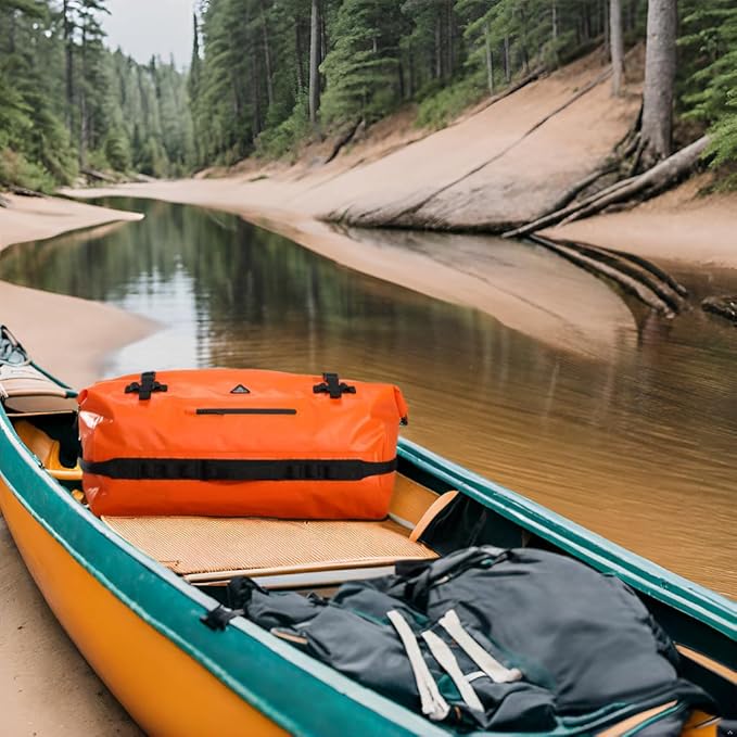 Haimont Large Waterproof Duffel Backpack Roll-Top Heavy Duty Dry Duffle Bag for Boating, Travel, Motorcycle, Kayaking, Camping, 60L