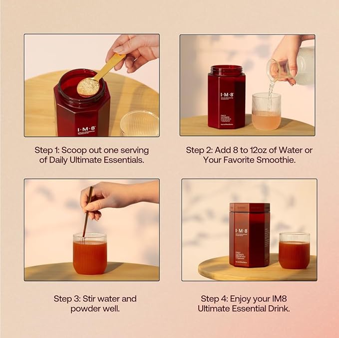 IM8 Daily Ultimate Essentials All-in-One Multivitamin Supplement (30 Servings, Starter Kit - Scoop + Tumbler Included)