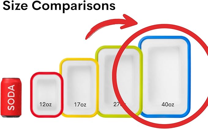 Collapsible Silicone Food Storage Containers, BPA Free, Microwave, Freezer and Dishwasher Safe, Lunch, Meal Prep, Travel, Space-Saving