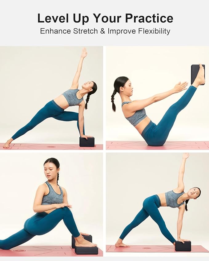 KEEP Yoga Block, High-Density EVA Foam 2 Pack Yoga Block with Non-Slip Textured Surface, Supportive, Lightweight - Ideal for Yoga, Pilates, and Stretching Exercises