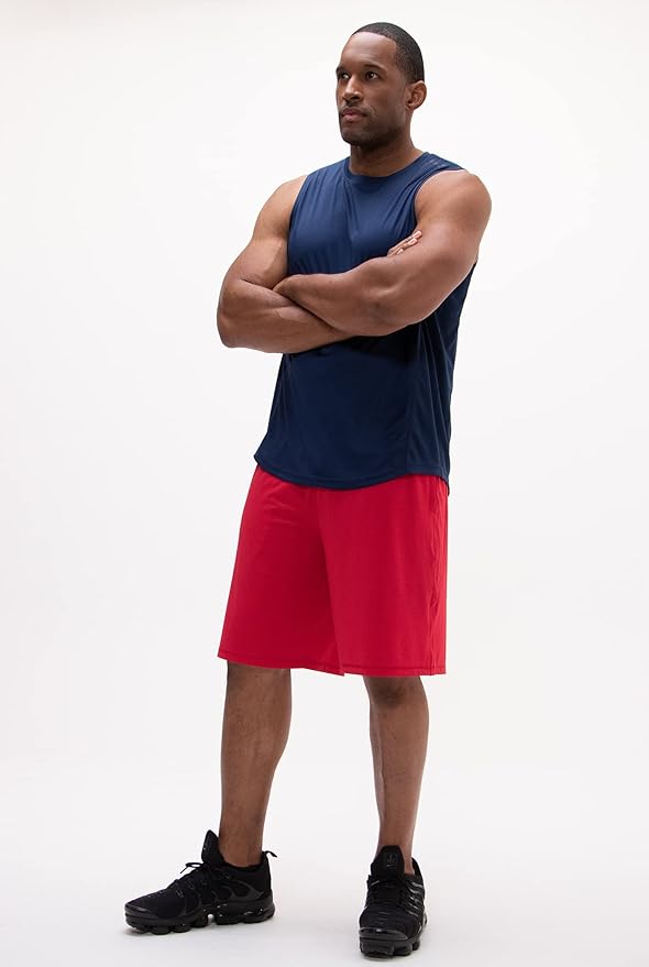 DEVOPS Men's 2-Pack Loose-Fit 10" Workout Gym Shorts with Pockets