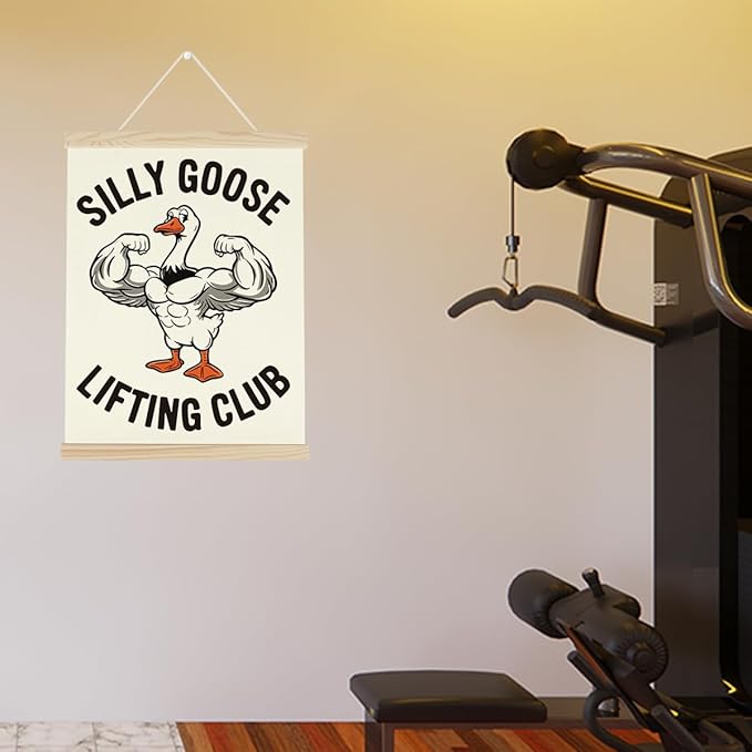 Gym Motivational Posters Funny College Dorm Posters Gifts for Guys Girls Friends SIilly Goose Lifting Club Gym Flag Wall Art Decor Sign for Home Gym Bedroom Office
