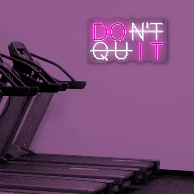 Don't Quit Neon Sign for Wall Decor LED Gym Neon Light Signs for Bedroom Home Office Hotel Pub Cafe Recreation GymRoom Game Room Fitness Club Décor Boyfriend Gift