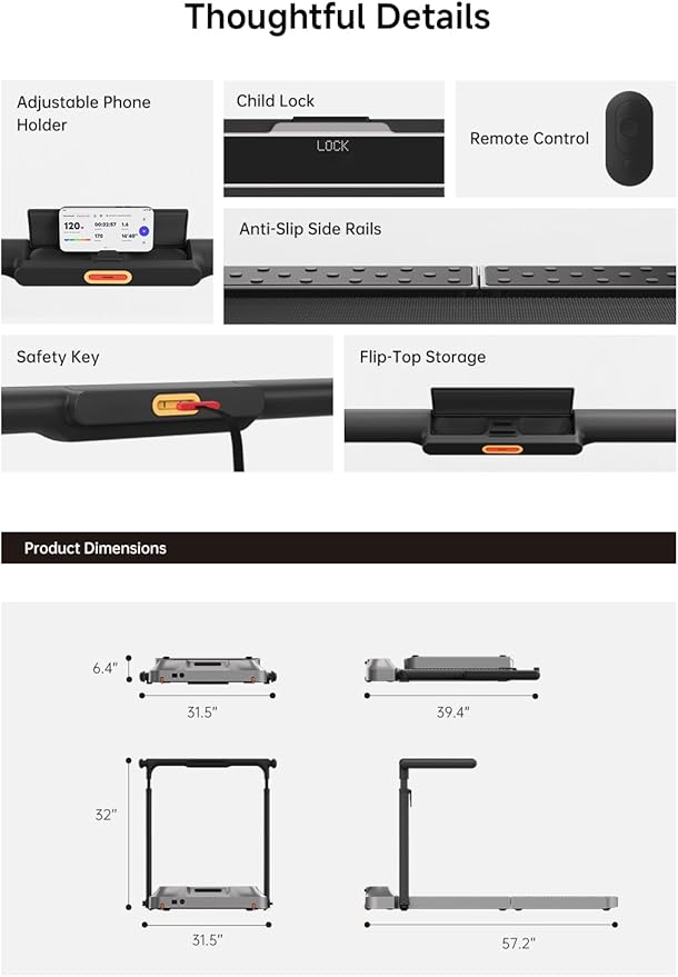 WALKINGPAD R Series Folding Treadmill, 2 in 1 Walking Pad Under Desk Treadmill for Home and Office, Compact Foldable Design with App Control and LED Display, Spacious Belt for Walking or Running