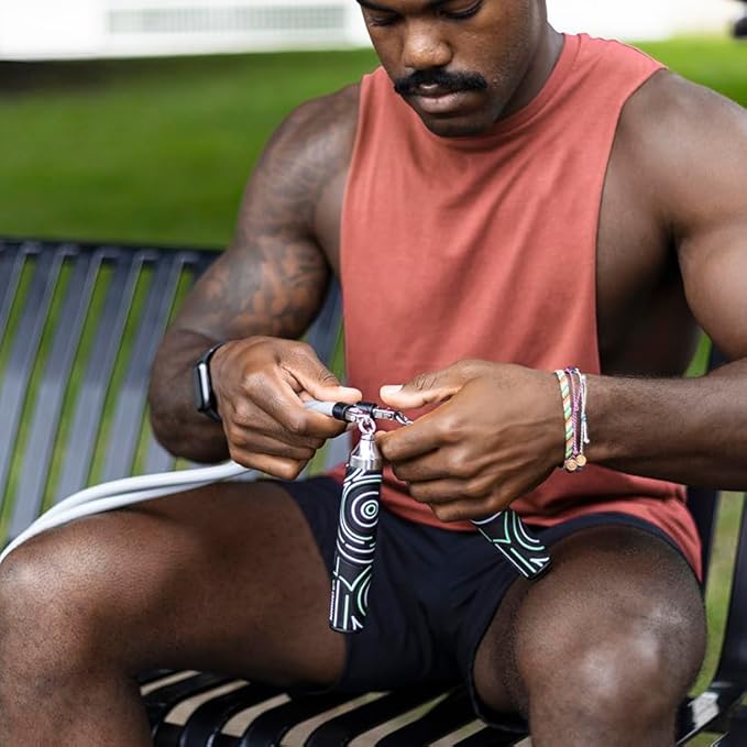 Crossrope Get Strong Set - Weighted Jump Ropes for Strength Training - Improve Power and Endurance in a Fun Jump Rope Workout - 1LB and 2LB Ropes with Power Handles