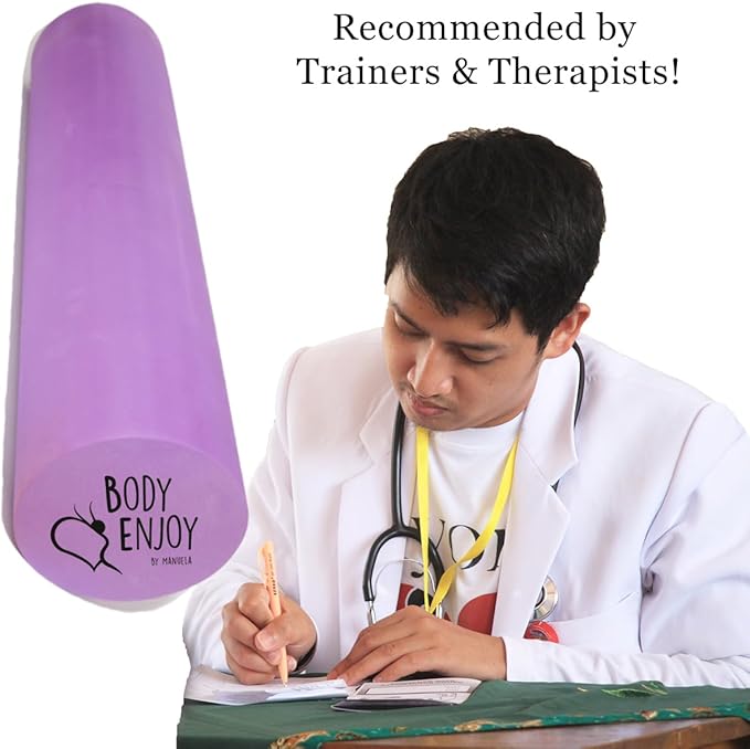 Small Size Low-Medium Density EVA 4 Inch Foam Roller for Back &Leg Pain; Sore Muscle Recovery; Trigger Point Massage Roller Ø3.75x18inch Physical Therapy; Helps as Spine Cracker Stretcher