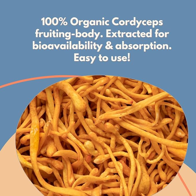 Cordyceps Extract Powder by Malama, Organic Fruiting Body Cordyceps Mushroom Powder, Superfood Adaptogenic, Supports Energy, Endurance & Mood, 100 Servings