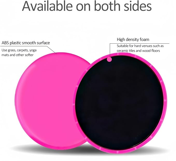 Exercise Core Sliders, Dual Sided Exercise Gliding Discs Use on Carpet or Hardwood Floors, Light and Portable, Perfect for Abdominal&Core Workouts
