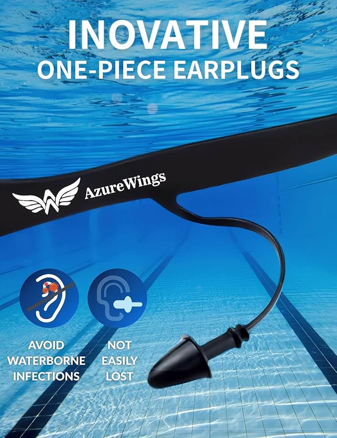 7 in 1 Swim Goggles + Swim Cap for Men Women,No Leak Anti-Fog & UV, Wide Visio HD Mirror PC Lens