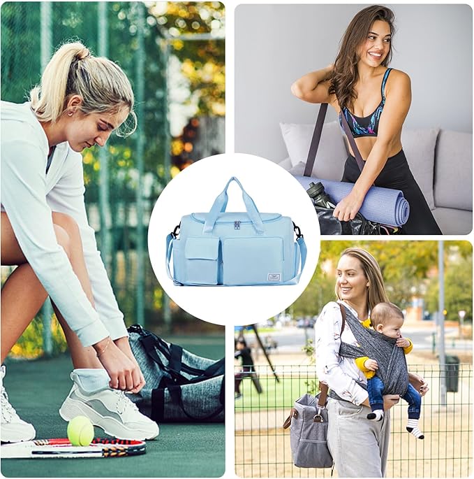 FIORETTO Women's Gym Duffle Bag with Shoes Compartment, 37L Capacity, Ideal for Travel, Gym, Sports, Duffel, Weekender