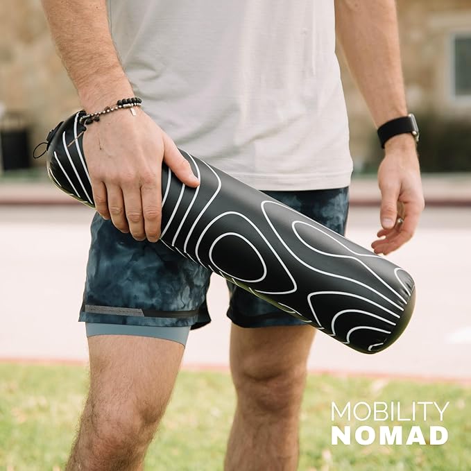 Inflatable Foam Roller – Travel Foam Roller for Muscle Recovery, Deep Tissue Massage, Physical Therapy, Hiking, Backpacking, Gym, Home – Includes Pump, Bag – Adjustable Firmness