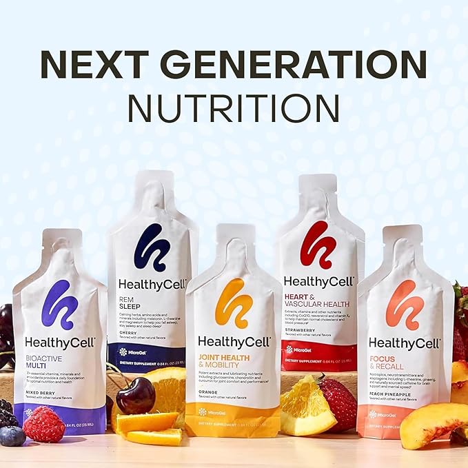 Healthycell REM Sleep - Liquid Gel Extra Strength Sleep Supplement for Adults - Melatonin, Magnesium, GABA, L-theanine Supplement - Maximum Absorption - 14 Gel Packs