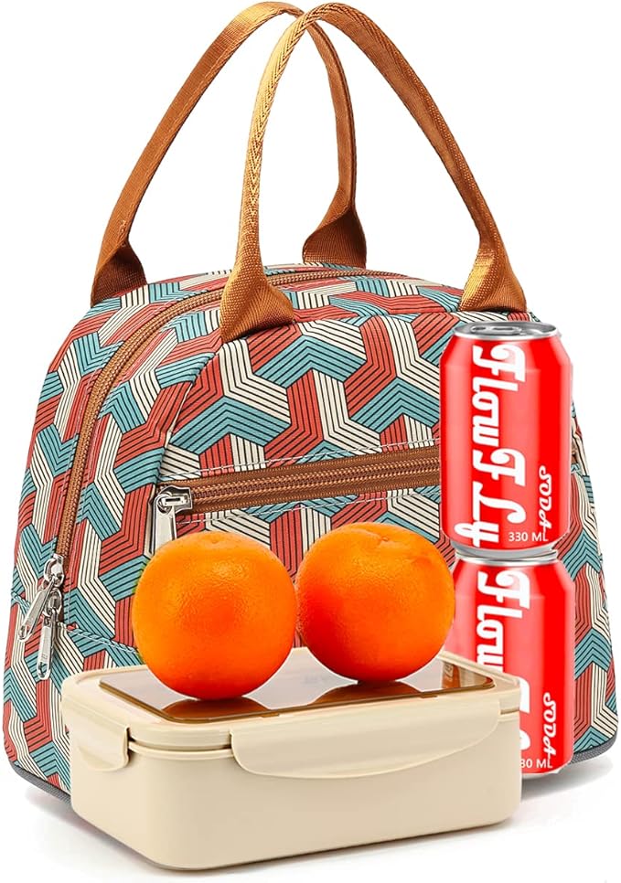 FlowFly Insulated Lunch Cooler Bag - Tote Bag Organizer for Women/Men, Red#3D