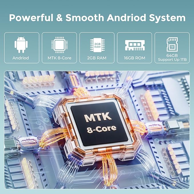 innioasis 80GB MP3 Player with Bluetooth and WiFi, MP3 Player for Kids with Spotify, Spotify Kids, Pandora, Audible, 4.0" Touch Screen Music Player with Parental Controls, Up to 1TB (White+ Sky-Blue)