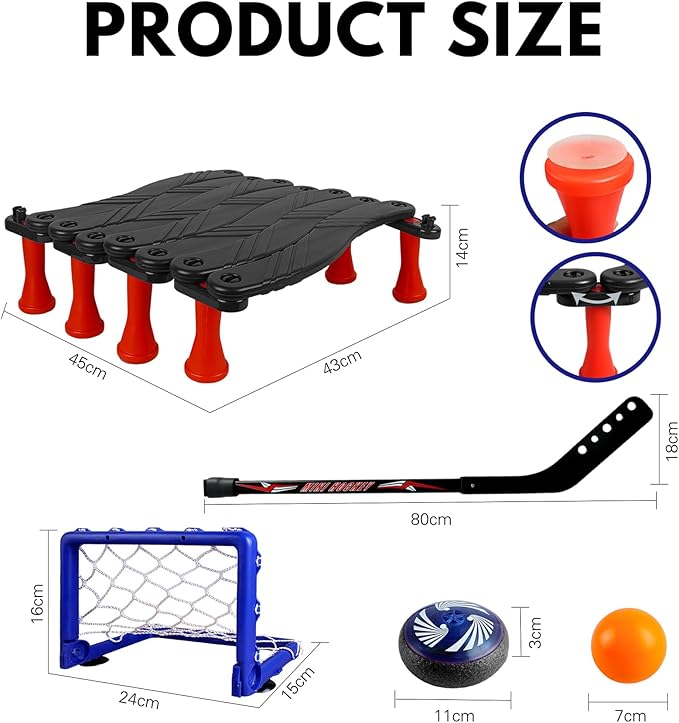 Hockey Stick Handling Trainer – Adjustable Hockey Training Equipment Set with Hover Soccer Ball, Mini Goal & Sticks – Improve Skills & Coordination for Kids & Teens