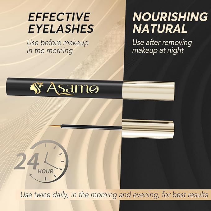 Eyelash Growth Serum – 15 Plant Extracts Hypoallergenic Oil Free for Longer Lashes,Natural Beauty Enhancement,eye lash serum growth(Gold Black)