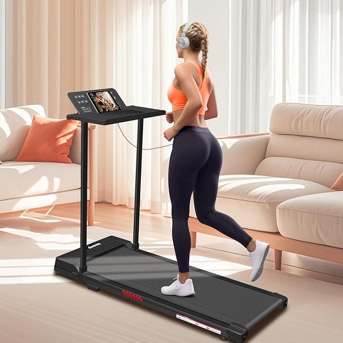 Portable Foldable Treadmills for Home, Small Folding Treadmill for Home Office with 300 LBS Capacity, Walking Running Exercise Electric Compact Treadmill with LED Display