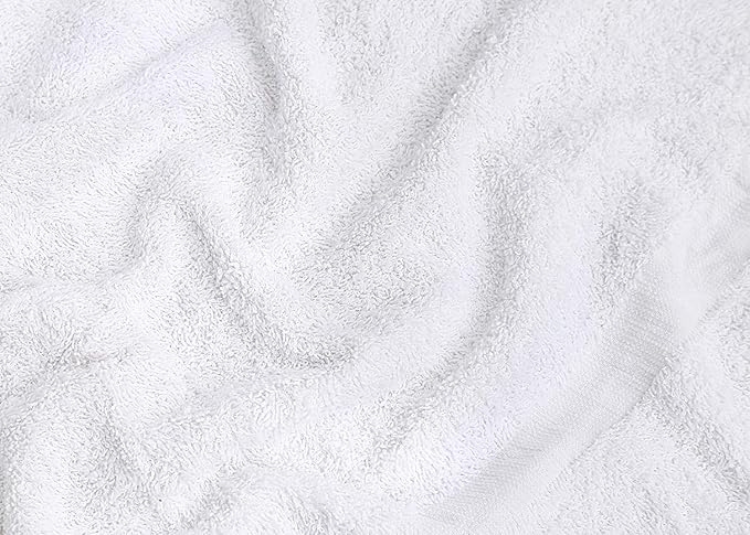 Gold Textiles 60 Pack White Hotel Bath Towels Bulk 20x40 Inches - Cotton Blend Economy Cheap Bath Towel for Commercial Uses, Gym, Salon, Spa & Hair - Lightweight Quick Dry (60 Pcs White)