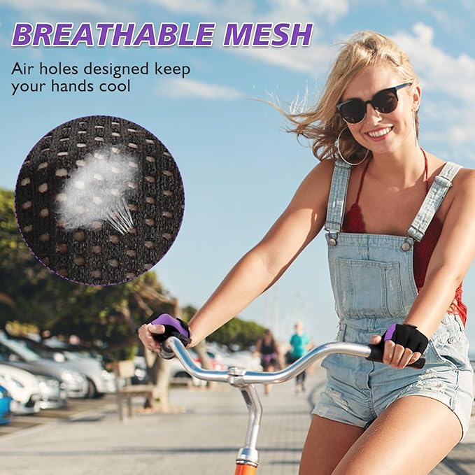 Cycling Gloves with Shock-Absorbing Pad, Extra Grip, Flexible Fit, Light Weight, Breathable for Men and Women Mountain Biking