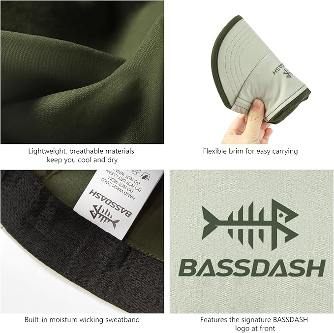 BASSDASH Ultralight UPF 50+ Soft Baseball Caps Unstructured Quick Dry Folding Hat Adjustable for Men Woman Outdoor Activities