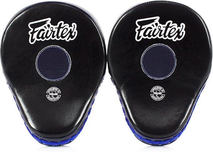 Fairtex FMV9 Contoured Focus Mitts |Striking Accuracy & Protection for Boxing, Muay Thai, Kickboxing |Ergonomic Design, Soft Padding, Secure Fit Leather
