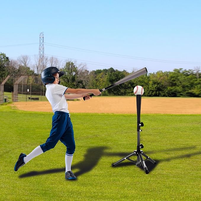 Baseball Softball Tee for Kids Toddles 3-10 Years Batting Hitting Tee T Ball Set Stand for Baseball Trainer Easy Adjustable Height 20.5''-29.5''Portable w/Carry Bag for Indoor Outdoor