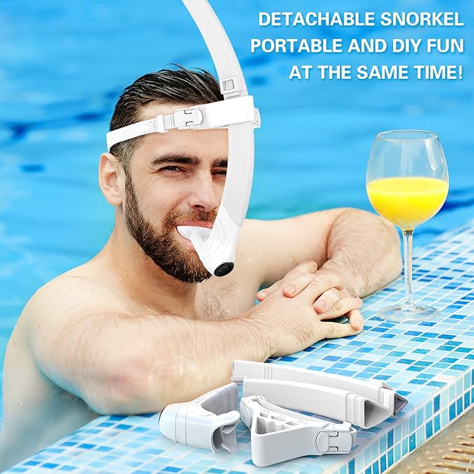 Greatever Detachable Portable Snorkel for Lap Swimming Unisex-Adult Silicone Adjustable Headband One Way Exhaust Valve