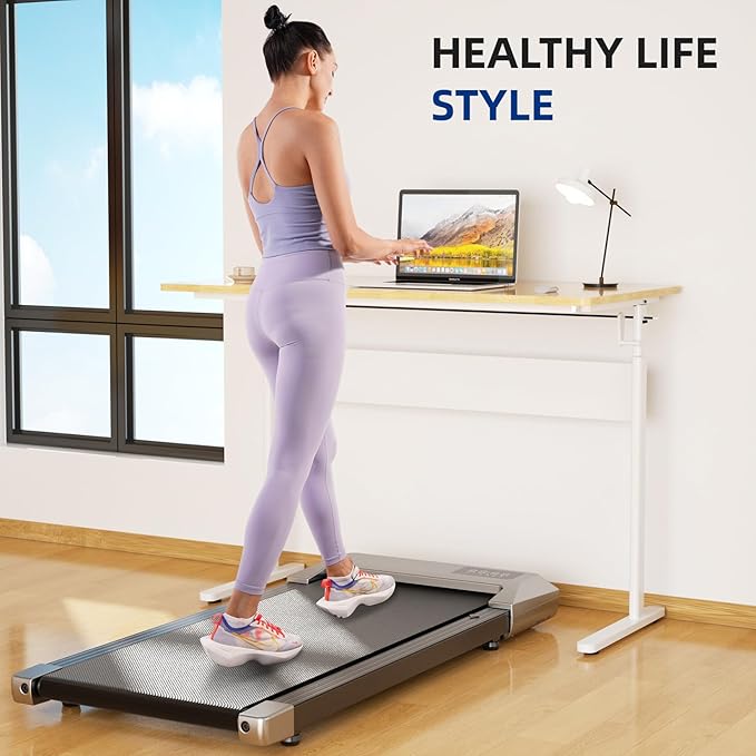 SupeRun Walking Pad, Under Desk Treadmill, 3 in 1 Portable Treadmill with Remote Control LED Display, 2.5 HP Quiet Walking Jogging Machine for Office Home Use, 300 Lbs Capacity