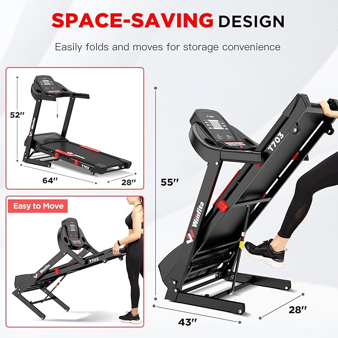 Treadmill with 15% Auto Incline, 300 LBS Capacity and 10 MPH Max Speed, 4.0HP Folding Treadmills for Home Features 18'' x 50'' Belt, Bluetooth, APP, 64 Preset Programs and 3 Countdown Modes