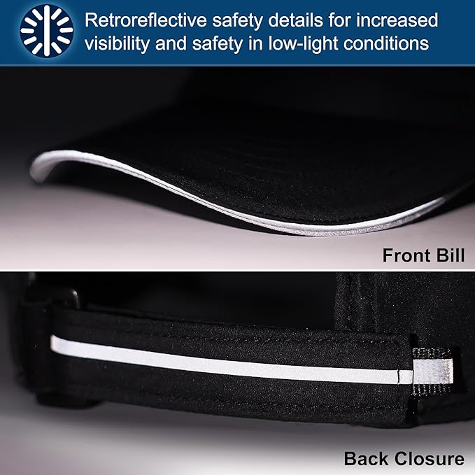 Connectyle Mens Womens Quick Dry Performance Running Cap Lightweight Reflective Sports Hat UPF 50+ Outdoor Athletic Sun Cap