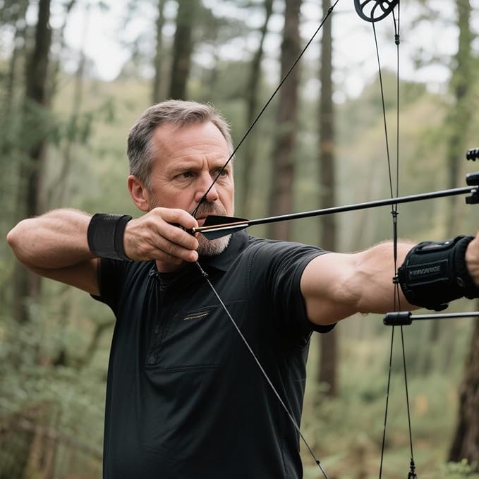 Compound Bow Release Aid Trigger, Professional Adjustable Wristband Archery Thumb Releases Buckle for Hunting Shooting Accessories, Black Wrist Strap