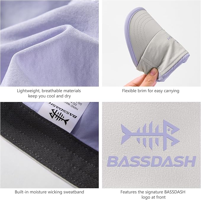 BASSDASH Ultralight UPF 50+ Soft Baseball Caps Unstructured Quick Dry Folding Hat Adjustable for Men Woman Outdoor Activities