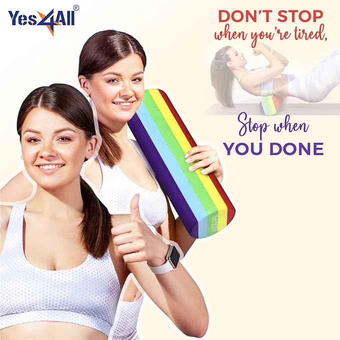 Yes4All EVA Firm Foam Rollers for Yoga & Pilates, Available in 12, 18, 24, 36 inch, Yoga Roller for Massage, Stretching, Core Strengthening