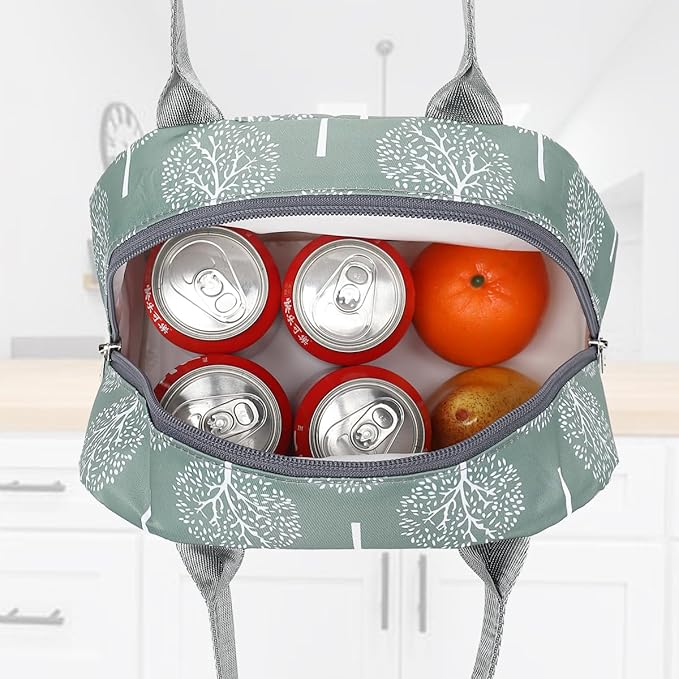 FlowFly Lunch Bag for Women Insulated Lunch Box Corduroy Lunch Tote Cooler for Travel Work Picnic, Dandelion