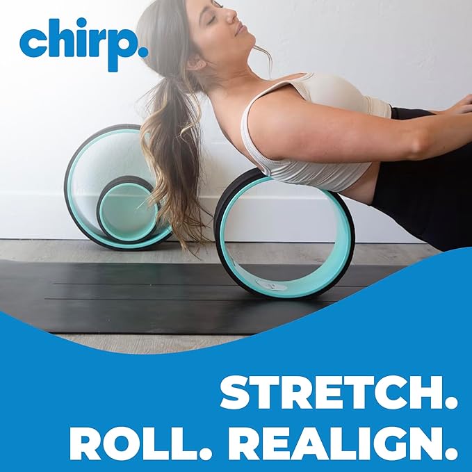 Ultimate Home Fitness Storage Solution: Chirp Wheel Rack & Stretch Mat Combo - Secure Storage for Chirp Muscle Rollers and Non-Slip Exercise Mat for Yoga, Pilates, and Weight Training - Black