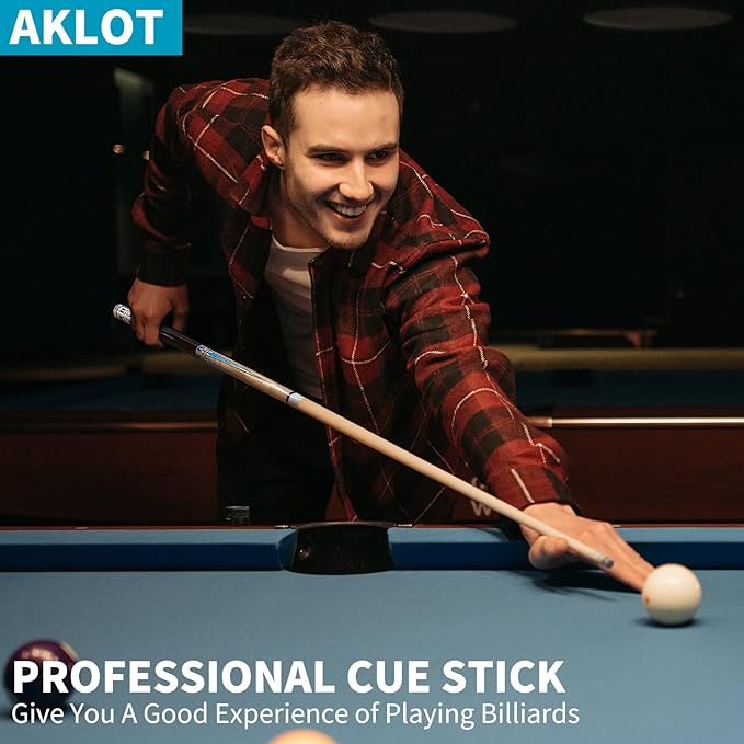 AKLOT Pool Cues,Set of 4 Pool 58" Cue Sticks Canadian Maple Wood Cue Stick for Professional Billiard Players 18 19 20 21 oz